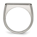 Titanium Grey Ti Brushed/Polished Blue Annodized Stripe Ring