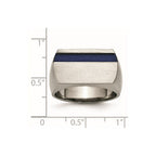 Titanium Grey Ti Brushed/Polished Blue Annodized Stripe Ring