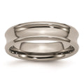 Titanium Polished Concave 6mm Beveled Edge Band