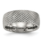 Chisel Titanium Polished and Textured 8mm Band