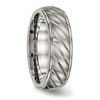 Chisel Titanium Brushed and Polished 7mm Grooved Band