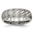 Chisel Titanium Brushed and Polished 7mm Grooved Band