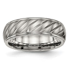 Chisel Titanium Brushed and Polished 7mm Grooved Band