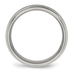 Chisel Titanium Brushed Center 7mm Ridged Edge Band