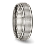 Chisel Titanium Brushed Center 7mm Ridged Edge Band