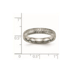 Titanium Polished and Textured 4mm Band