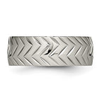 Chisel Titanium Polished Diamond Cut 8mm Band