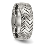 Chisel Titanium Polished Diamond Cut 8mm Band