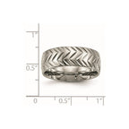 Chisel Titanium Polished Diamond Cut 8mm Band