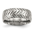 Chisel Titanium Polished Diamond Cut 8mm Band