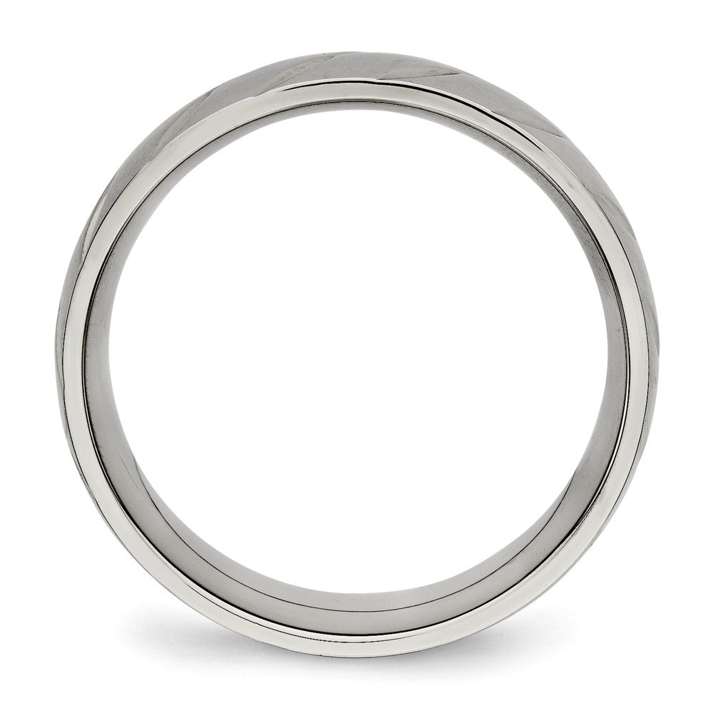 Titanium Polished Diamond Cut 8mm Band