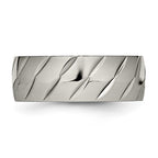 Titanium Polished Diamond Cut 8mm Band