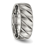 Titanium Polished Diamond Cut 8mm Band