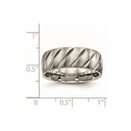 Titanium Polished Diamond Cut 8mm Band