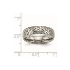 Chisel Titanium Polished and Textured 6mm Band