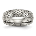 Chisel Titanium Polished and Textured 6mm Band