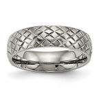 Chisel Titanium Polished and Textured 6mm Band