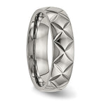 Titanium Polished Diamond Cut 6mm Band