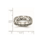 Titanium Polished Diamond Cut 6mm Band