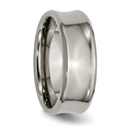 Chisel Titanium Polished Concave 8mm Beveled Edge Band