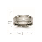 Chisel Titanium Polished Concave 8mm Beveled Edge Band