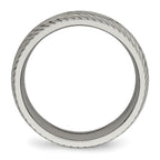 Chisel Titanium Polished Diamond Cut 7mm Band