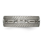 Chisel Titanium Polished Diamond Cut 7mm Band