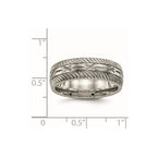 Chisel Titanium Polished Diamond Cut 7mm Band