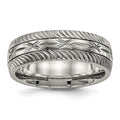 Chisel Titanium Polished Diamond Cut 7mm Band