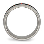 Chisel Titanium Polished with Black and Red Carbon Fiber Inlay 8mm Band