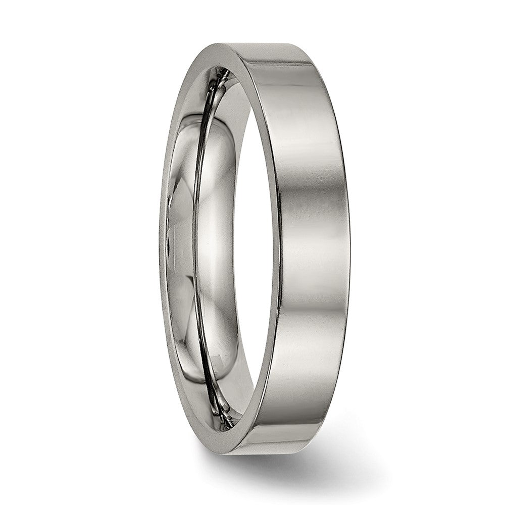 Chisel Titanium Polished 4mm Flat Comfort Fit Band