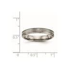 Chisel Titanium Polished 3.75mm Grooved Comfort Fit Band