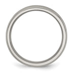 Chisel Titanium Brushed and Polished Concave 6mm Beveled Edge Band
