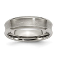 Chisel Titanium Brushed and Polished Concave 6mm Beveled Edge Band