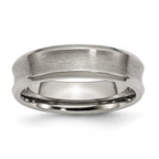 Chisel Titanium Brushed and Polished Concave 6mm Beveled Edge Band