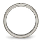 Titanium Polished with CZ 3.75mm Grooved Comfort Fit Band