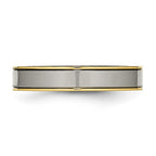 Chisel Titanium Polished Yellow IP-plated 5mm Grooved Comfort Fit Band