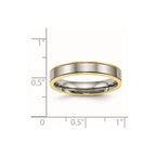 Chisel Titanium Polished Yellow IP-plated 5mm Grooved Comfort Fit Band