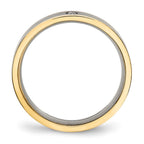 Chisel Titanium Polished Yellow IP-plated with CZ 5mm Grooved Comfort Fit Band
