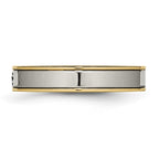 Chisel Titanium Polished Yellow IP-plated with CZ 5mm Grooved Comfort Fit Band