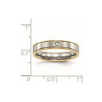 Chisel Titanium Polished Yellow IP-plated with CZ 5mm Grooved Comfort Fit Band