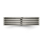 Titanium Polished 5mm Grooved Comfort Fit Band