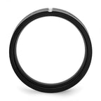 Chisel Titanium Polished Black IP-plated 8mm Grooved Comfort Fit Band