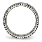 Chisel Titanium Polished with CZ 6.5mm Concave Band