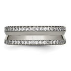 Chisel Titanium Polished with CZ 6.5mm Concave Band