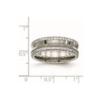 Chisel Titanium Polished with CZ 6.5mm Concave Band