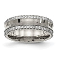 Chisel Titanium Polished with CZ 6.5mm Concave Band