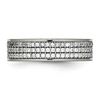 Titanium Polished with CZ 6mm Flat Band