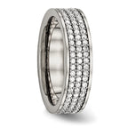 Titanium Polished with CZ 6mm Flat Band
