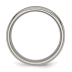 Chisel Titanium Brushed and Polished Concave 8mm Beveled Edge Band
